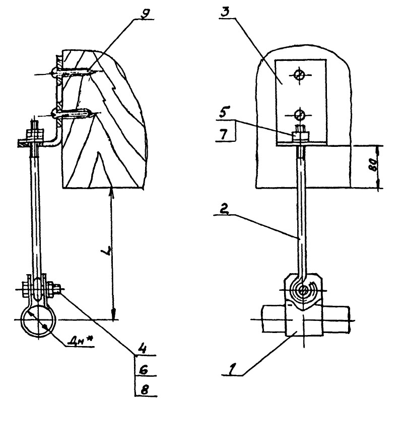 Рабочие чертежи. Подвеска для крепления труб АПЭ 1410.0